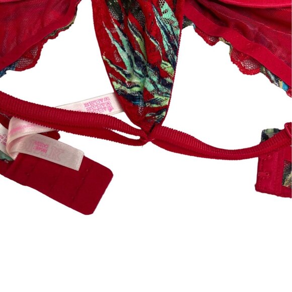 Pink Victorias Secret Date Push Up Bra Bralette Small Red Sexy Lace Padded - Picture 7 of 12